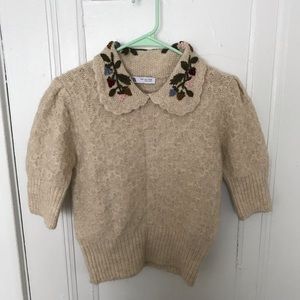 Zara knitted short sleeve sweater.